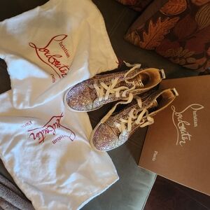 Christian Louboutin tennis shoes size 39.5 shiny sequins